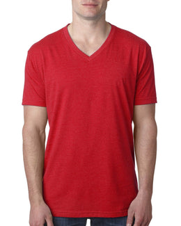 Next Level Mens Premium CVC V-Neck Tee 6240 | Red - Front