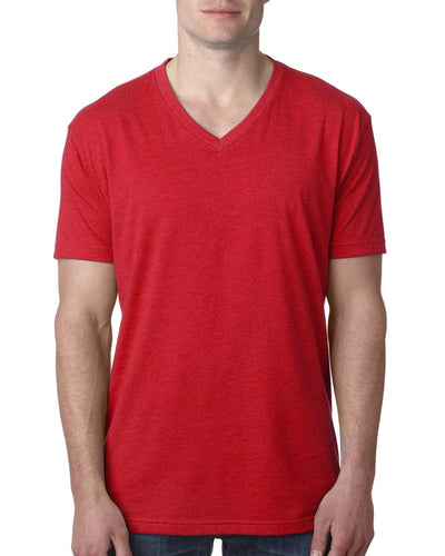 Next Level Mens Premium CVC V-Neck Tee 6240 | Red - Front