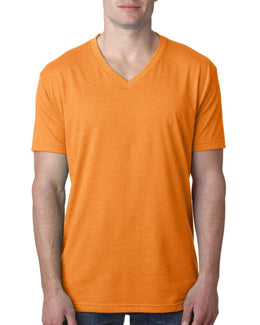 Next Level Mens Premium CVC V-Neck Tee 6240 | Orange - Front