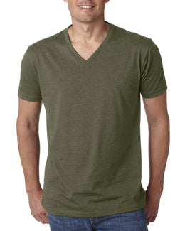 Next Level Mens Premium CVC V-Neck Tee 6240 | Military Green - Front