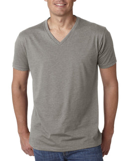 Next Level Mens Premium CVC V-Neck Tee 6240 | Stone Gray - Front