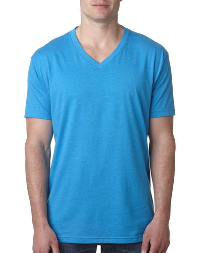 Next Level Mens Premium CVC V-Neck Tee 6240 | Turquoise - Front