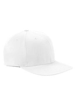 Yupoong Wooly Twill Pro Baseball On-Field Cap with Flat Bill 6297F | White - Front