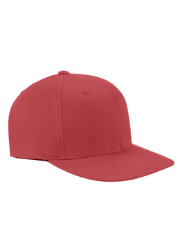Yupoong Wooly Twill Pro Baseball On-Field Cap with Flat Bill 6297F | Red - Front