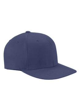 Yupoong Wooly Twill Pro Baseball On-Field Cap with Flat Bill 6297F | Navy - Front