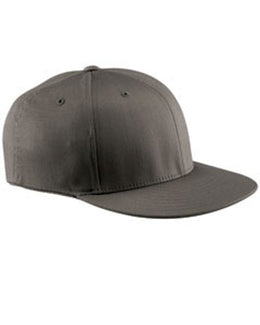 Yupoong Wooly Twill Pro Baseball On-Field Cap with Flat Bill 6297F | Dark Grey - Front