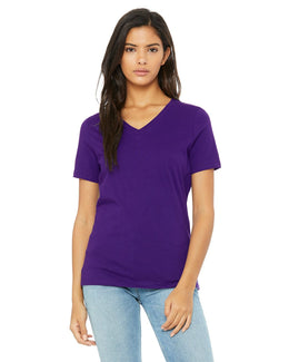 Bella+Canvas Ladies Missy V-Neck T-Shirt 6405 | Team Purple - Front