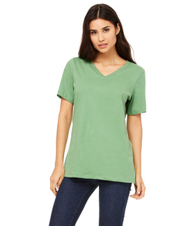 Bella+Canvas Ladies Missy V-Neck T-Shirt 6405 | Leaf - Front