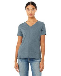 Bella+Canvas Ladies Missy V-Neck T-Shirt 6405 | Heather Slate - Front
