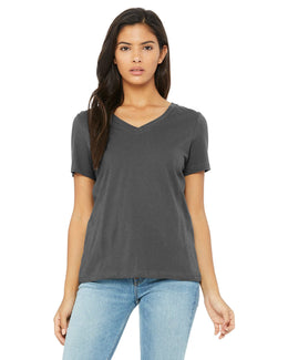 Bella+Canvas Ladies Missy V-Neck T-Shirt 6405 | Asphalt - Front