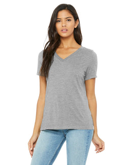 Bella+Canvas Ladies Missy V-Neck T-Shirt 6405 | Athletic Heather - Front