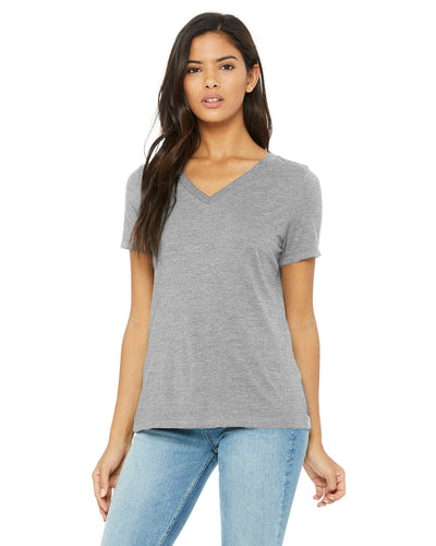 Bella+Canvas Ladies Missy V-Neck T-Shirt 6405 | Athletic Heather - Front
