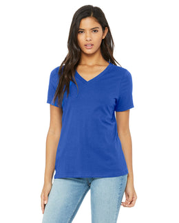 Bella+Canvas Ladies Missy V-Neck T-Shirt 6405 | True Royal - Front