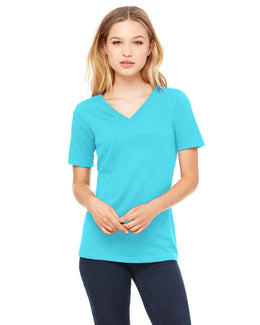 Bella+Canvas Ladies Missy V-Neck T-Shirt 6405 | Turquoise - Front