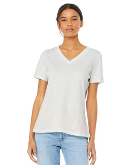 Bella+Canvas Ladies Missy V-Neck T-Shirt 6405 | Vintage White - Front