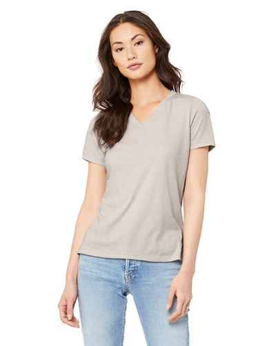 Bella+Canvas Ladies Missy V-Neck T-Shirt 6405 | Heather Dust - Front