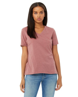 Bella+Canvas Ladies Missy V-Neck T-Shirt 6405 | Heather Mauve - Front
