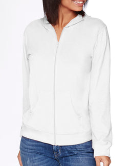 Next Level Unisex Sueded Full-Zip Hoodie 6491 | White - Front