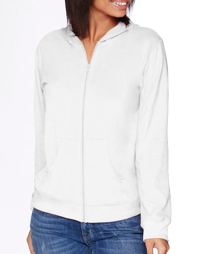 Next Level Unisex Sueded Full-Zip Hoodie 6491 | White - Front