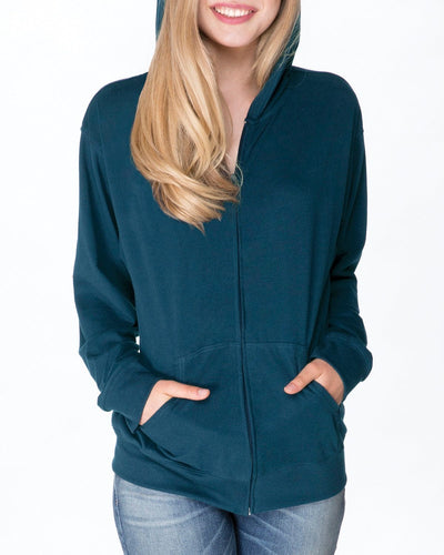 Next Level Unisex Sueded Full-Zip Hoodie 6491 | Cool Blue - Front