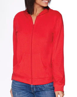 Next Level Unisex Sueded Full-Zip Hoodie 6491 | Red - Front