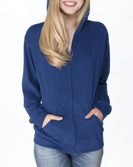 Next Level Unisex Sueded Full-Zip Hoodie 6491 | Royal - Front