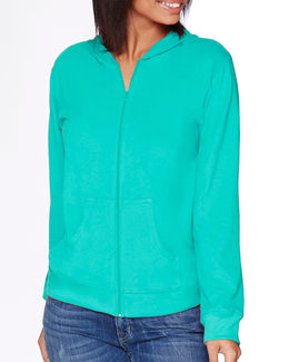 Next Level Unisex Sueded Full-Zip Hoodie 6491 | Tahiti Blue - Front