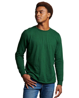 Russell Athletic Unisex Essential Performance Long-Sleeve T-Shirt 64LTTM | Dark Green - Front
