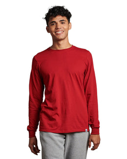 Russell Athletic Unisex Essential Performance Long-Sleeve T-Shirt 64LTTM | Cardinal - Front