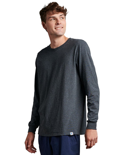 Russell Athletic Unisex Essential Performance Long-Sleeve T-Shirt 64LTTM | Black Heather - Front