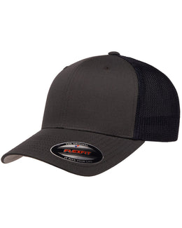 Yupoong Flexfit 6-Panel Trucker Cap 6511 | Charcoal/ Navy - Front