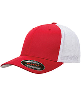 Yupoong Flexfit 6-Panel Trucker Cap 6511 | Red/ White - Front