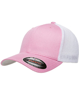 Yupoong Flexfit 6-Panel Trucker Cap 6511 | Pink/ White - Front