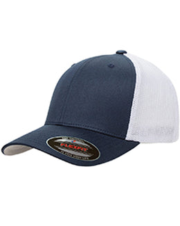 Yupoong Flexfit 6-Panel Trucker Cap 6511 | Navy/ White - Front