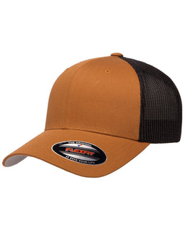 Yupoong Flexfit 6-Panel Trucker Cap 6511 | Caramel/ Black - Front