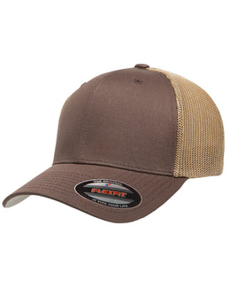 Yupoong Flexfit 6-Panel Trucker Cap 6511 | Brown/ Khaki - Front