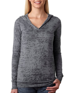 Next Level Ladies Burnout Hoodie 6521 | Dark Gray - Front