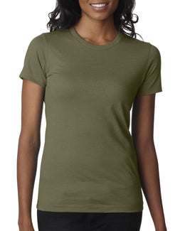 Next Level Ladies CVC Crew Tee 6610 | Military Green - Front