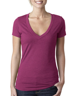 Next Level Ladies CVC Deep V-Neck Tee 6640 | Lush - Front