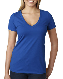 Next Level Ladies CVC Deep V-Neck Tee 6640 | Royal - Front