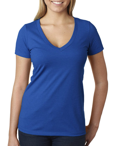Next Level Ladies CVC Deep V-Neck Tee 6640 | Royal - Front