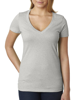 Next Level Ladies CVC Deep V-Neck Tee 6640 | Silk - Front