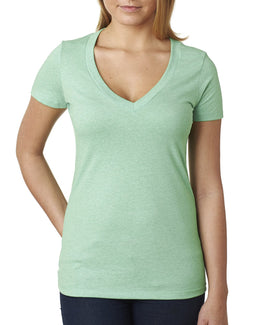 Next Level Ladies CVC Deep V-Neck Tee 6640 | Mint - Front