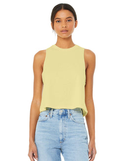 Bella+Canvas Ladies Racerback Cropped Tank 6682 | Hth Frnch Vanlla - Front