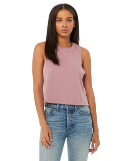 Bella+Canvas Ladies Racerback Cropped Tank 6682 | Heather Orchid - Front