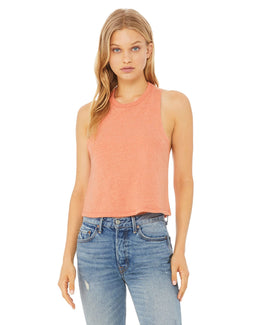 Bella+Canvas Ladies Racerback Cropped Tank 6682 | Heather Sunset - Front