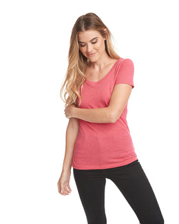 Next Level Ladies Triblend Scoop Neck Tee 6730 | Vintage Red - Front