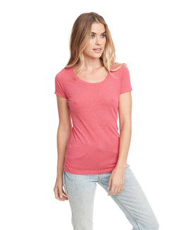 Next Level Ladies Triblend Scoop Neck Tee 6730 | Vintage Sh Pink - Front