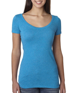 Next Level Ladies Triblend Scoop Neck Tee 6730 | Vintage Turq - Front