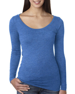 Next Level Ladies Triblend Long Sleeve Scoop Tee 6731 | Vintage Royal - Front